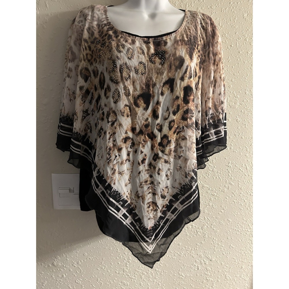 Large New Directions Bedazzled Flare Top #1422*8